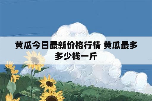 黄瓜今日最新价格行情 黄瓜最多多少钱一斤