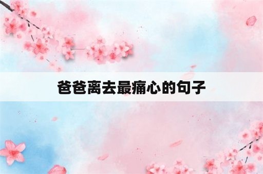 爸爸离去最痛心的句子