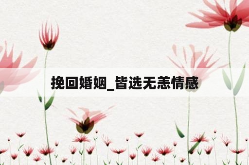 挽回婚姻_皆选无恙情感