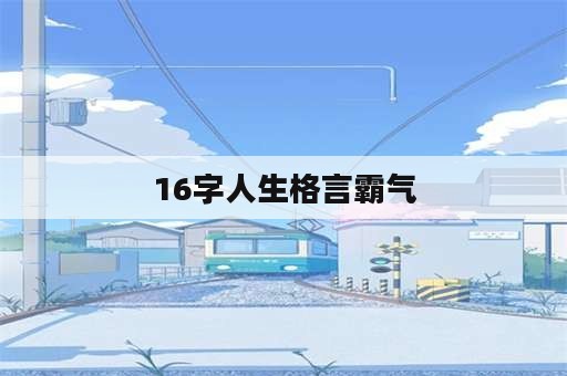 16字人生格言霸气