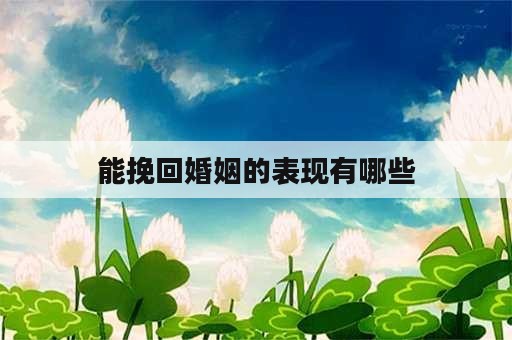 能挽回婚姻的表现有哪些