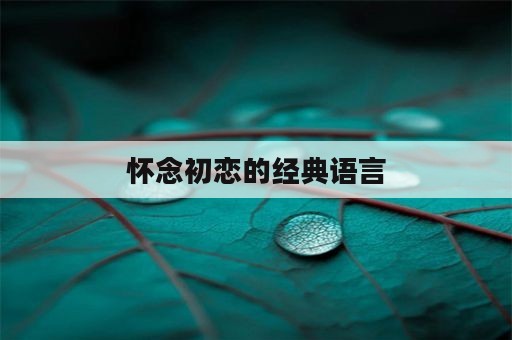 怀念初恋的经典语言