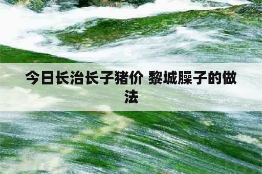 今日长治长子猪价 黎城臊子的做法