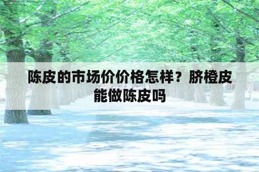 陈皮的市场价价格怎样？脐橙皮能做陈皮吗