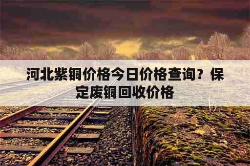 河北紫铜价格今日价格查询？保定废铜回收价格