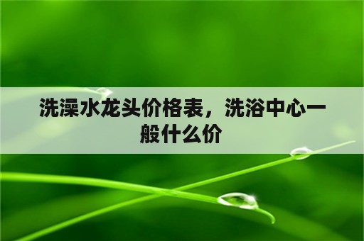 洗澡水龙头价格表，洗浴中心一般什么价