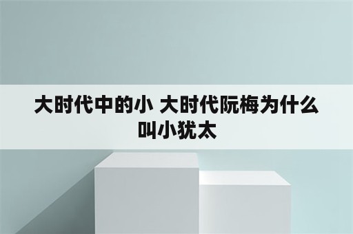 大时代中的小 大时代阮梅为什么叫小犹太