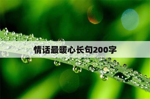 情话最暖心长句200字