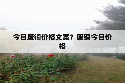 今日废铜价格文案？废铜今日价格