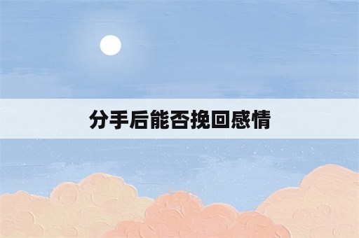 分手后能否挽回感情