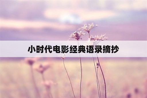 小时代电影经典语录摘抄