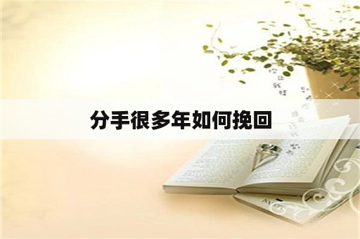 分手很多年如何挽回