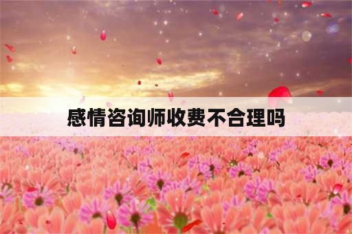 感情咨询师收费不合理吗