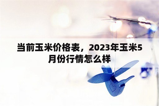 当前玉米价格表，2023年玉米5月份行情怎么样