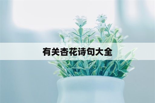 有关杏花诗句大全